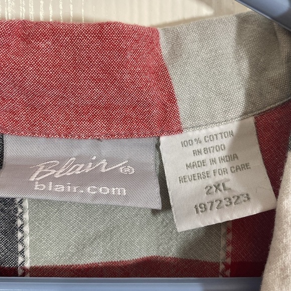 Blair Red and Black Buffalo plaid short sleeve button up size 2XL - Picture 4 of 4